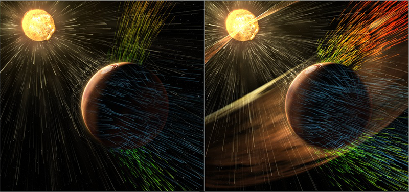 MAVEN Mars Ion Escape (c)NASA